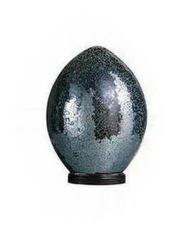 Black Glass Mosaic Egg Lamp